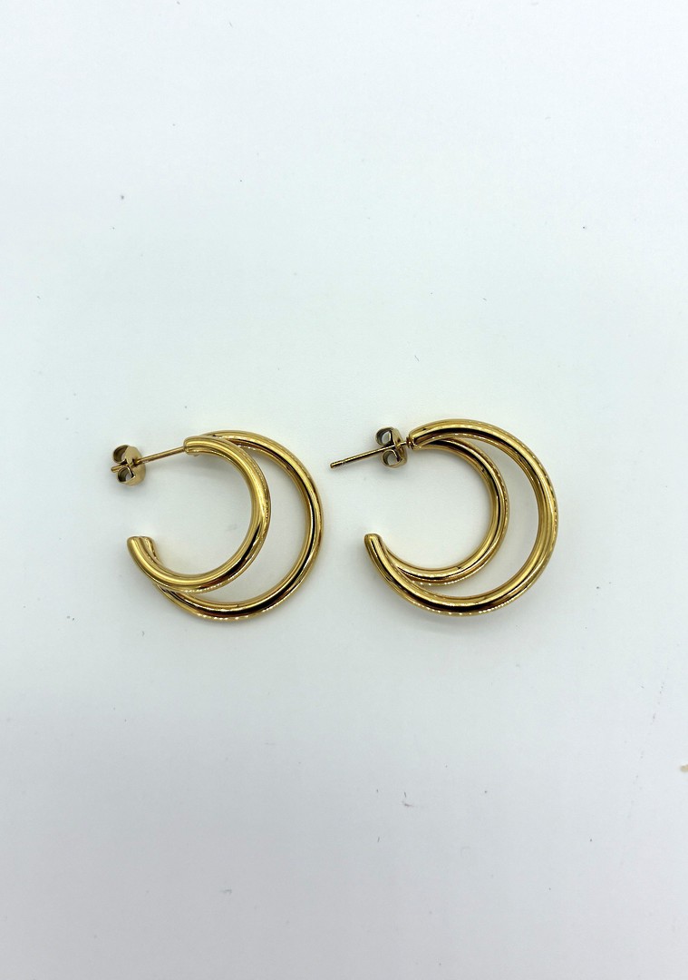 Twin Arch Stainless Steel Earring image 1